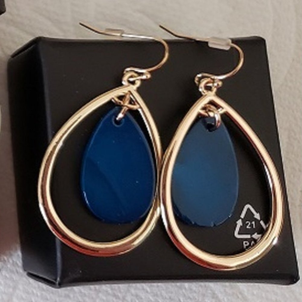 Ocean Treasures Earrings - NIBs blue white coral